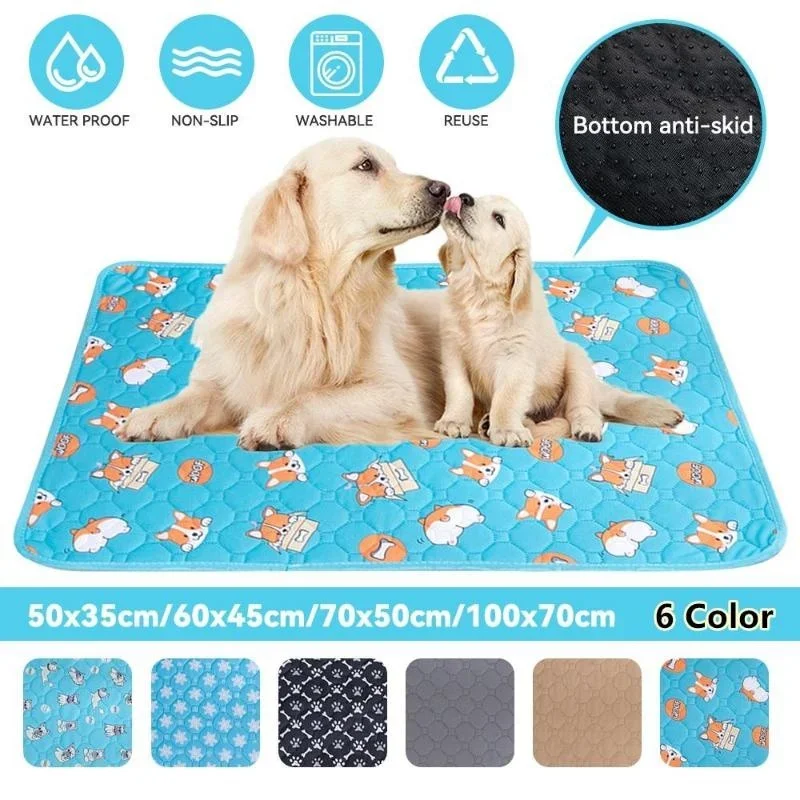 Dogs Summer Cooling Mat Pet Large Size Ice Silk Cool Bed Pet Cat Breathable Blanket Cushion Puppy Kitten Indoor Sofa Floor Mat