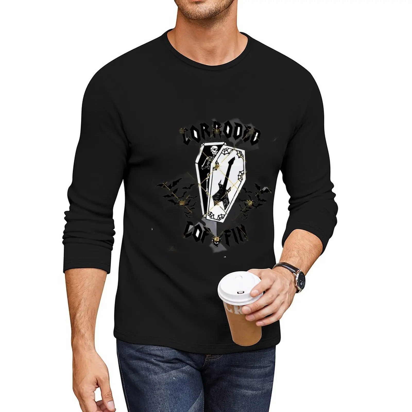 

CORRODED COFFIN Long T-Shirt quick drying shirt boys white t shirts shirts graphic tees Aesthetic clothing mens t shirt