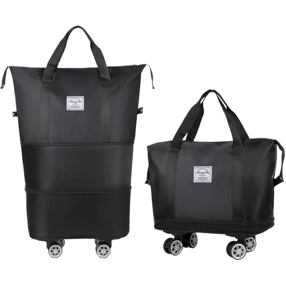 

Rolling Duffel Bag with Wheels, Expandable Large Travel Luggage Lightweight & Durable Foldable Carry-On Bag with Removable Wh