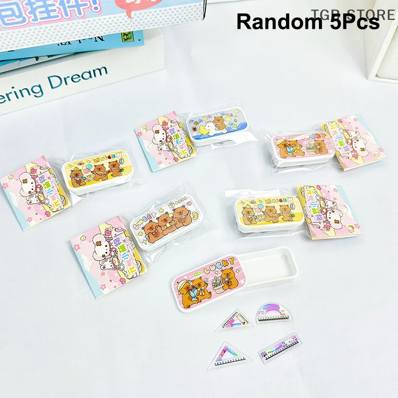 ชุดเครื่องเขียนจิ๋วจำลองแบบกล่องดินสอ 5 ชิ้น สำหรับเล่นบทบาทสมมติ ดีไซน์เหมือนจริง