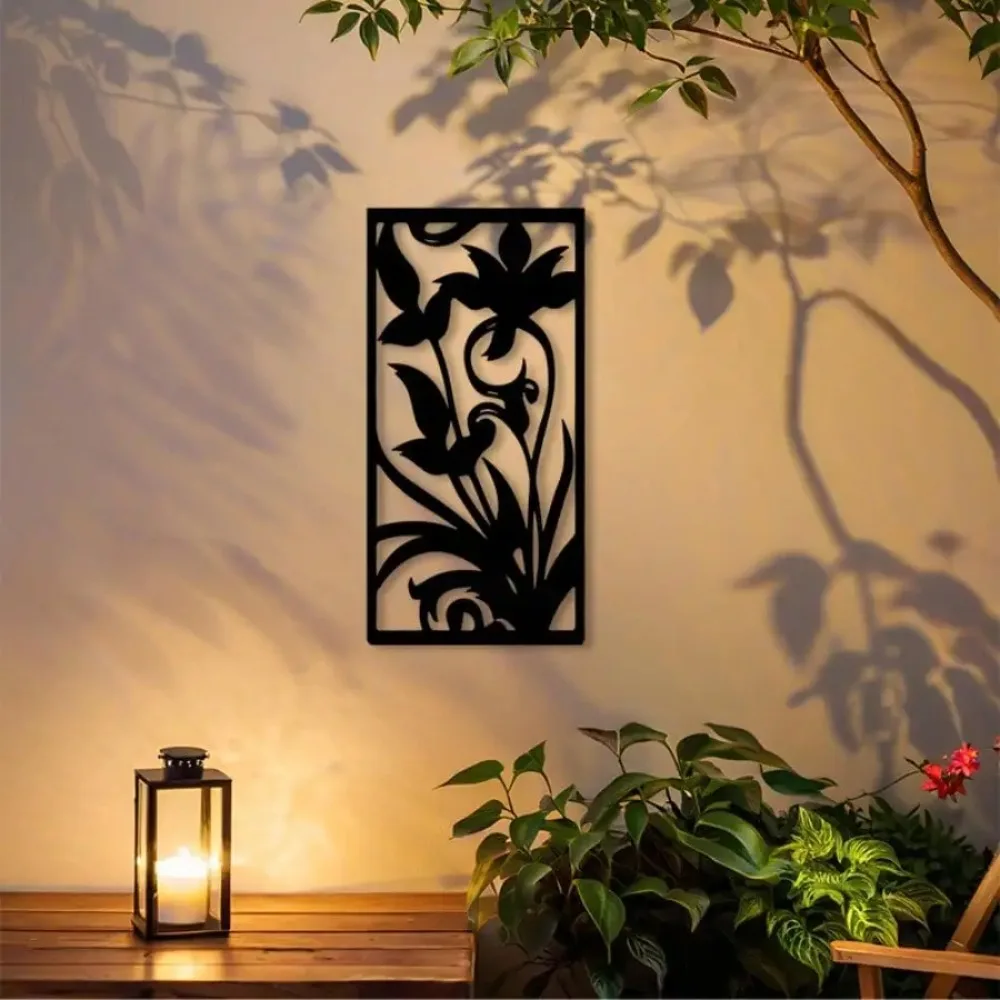 Vintage Iron Wall Art Floral Metal Decor for Living Room Bedroom