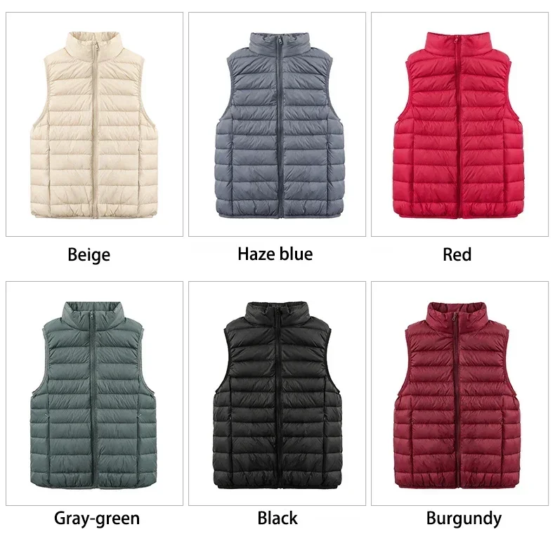 Winter Women's Stripe Portable Down Vest Outdoor Windproof and Versatile Waistcoat Casual Women's Slim Insulated Jacket