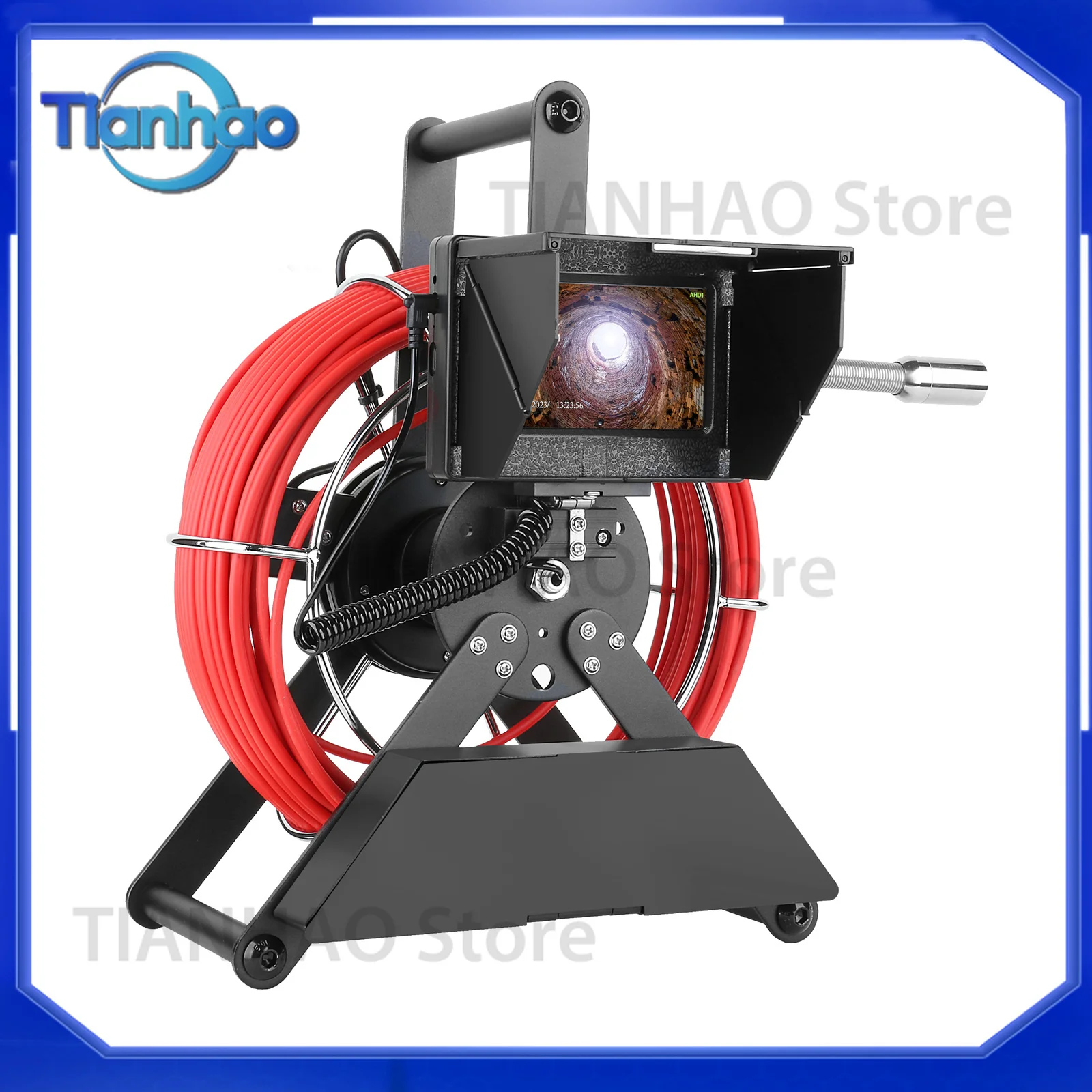 4.3 Inch IPS Color Monitor with 4.8mm 20M Cable IP68 Sewer Pipe Inspection Camera 16GB TF Card DVR for Industrial Endoscope