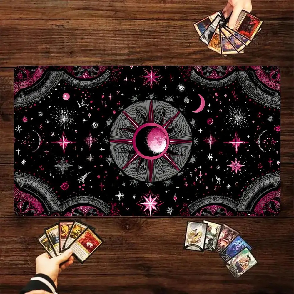 

Dark style sun and moon Magic Card Playmat with zone MTG playmat gathering game mat Desk Mat Commander Battle playmat magic pad