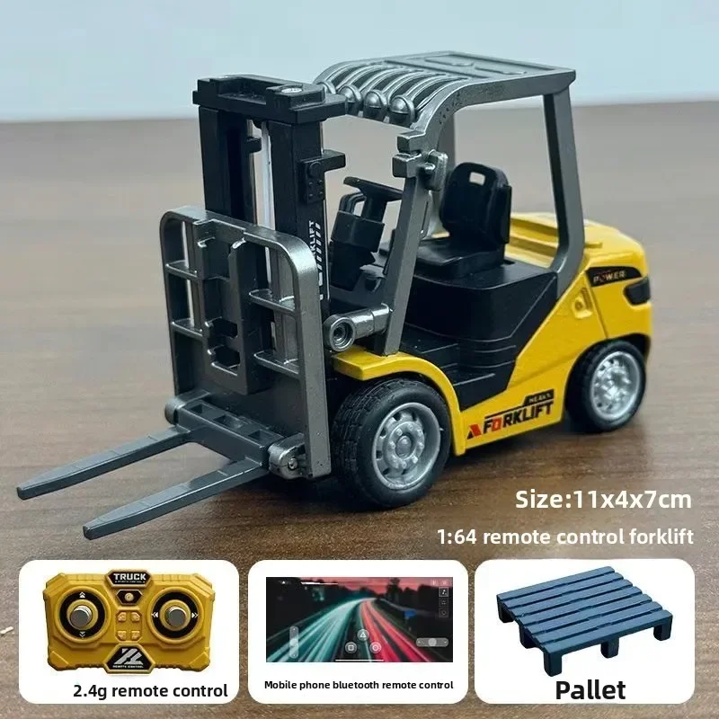 

2026 New 1: 64 Mini Alloy Forklift Remote Control Engineering Vehicle Series Toy Bluetooth Remote Control Car Boy Model Gift