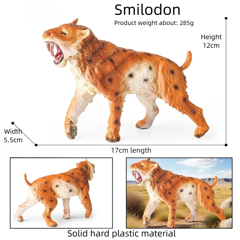 Oryginalny, realistyczny model stworzenia z dawnych czasów, figurki zwierząt wymarłych, figurki akcji: wełniany mamut, smilodon, kolekcja, zabawka dla dzieci.