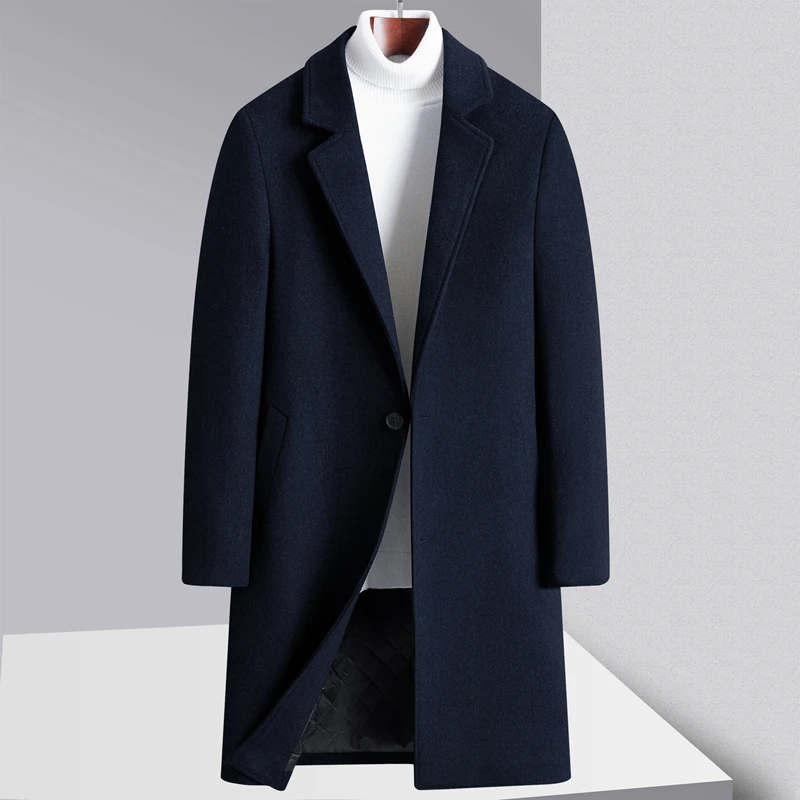 

Men's Long Wool Coat, 2025 Winter Business Style, Light Luxury Grey, Premium Details​