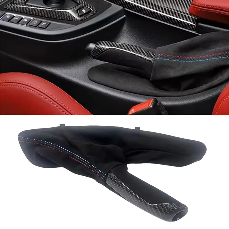 

Carbon Fiber Handbrake& Brake Bar Center Handle For BMW 3 Series F30 4 F34 M F80 F82 LHD 2012-2019 Gloss Carbon Fiber