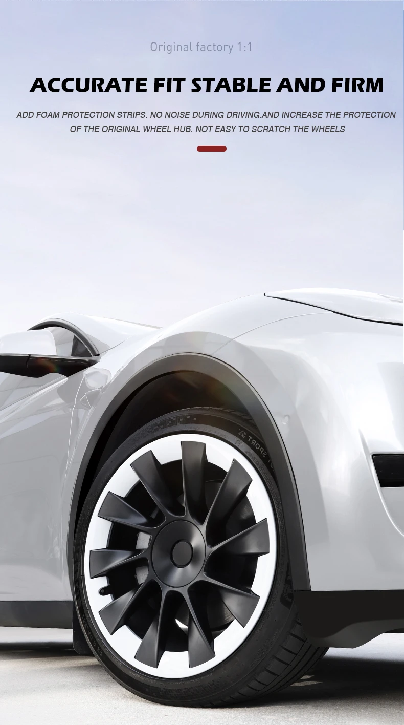 4PCS Für Tesla Modell Y 20 Zoll Radnabe Schutz Ring Leistung Patch Protektoren Ersatz Vollrand Zubehör 2020-2024 – Detail 8