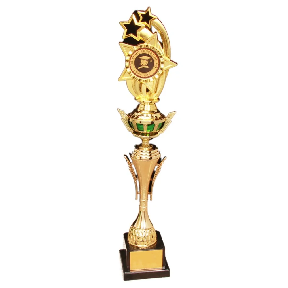 Golden Plating Award Trophy Plastic Medal Stars Reward Prize Cup Souvenir Competition Sports Game Winner Award Trophy Toy