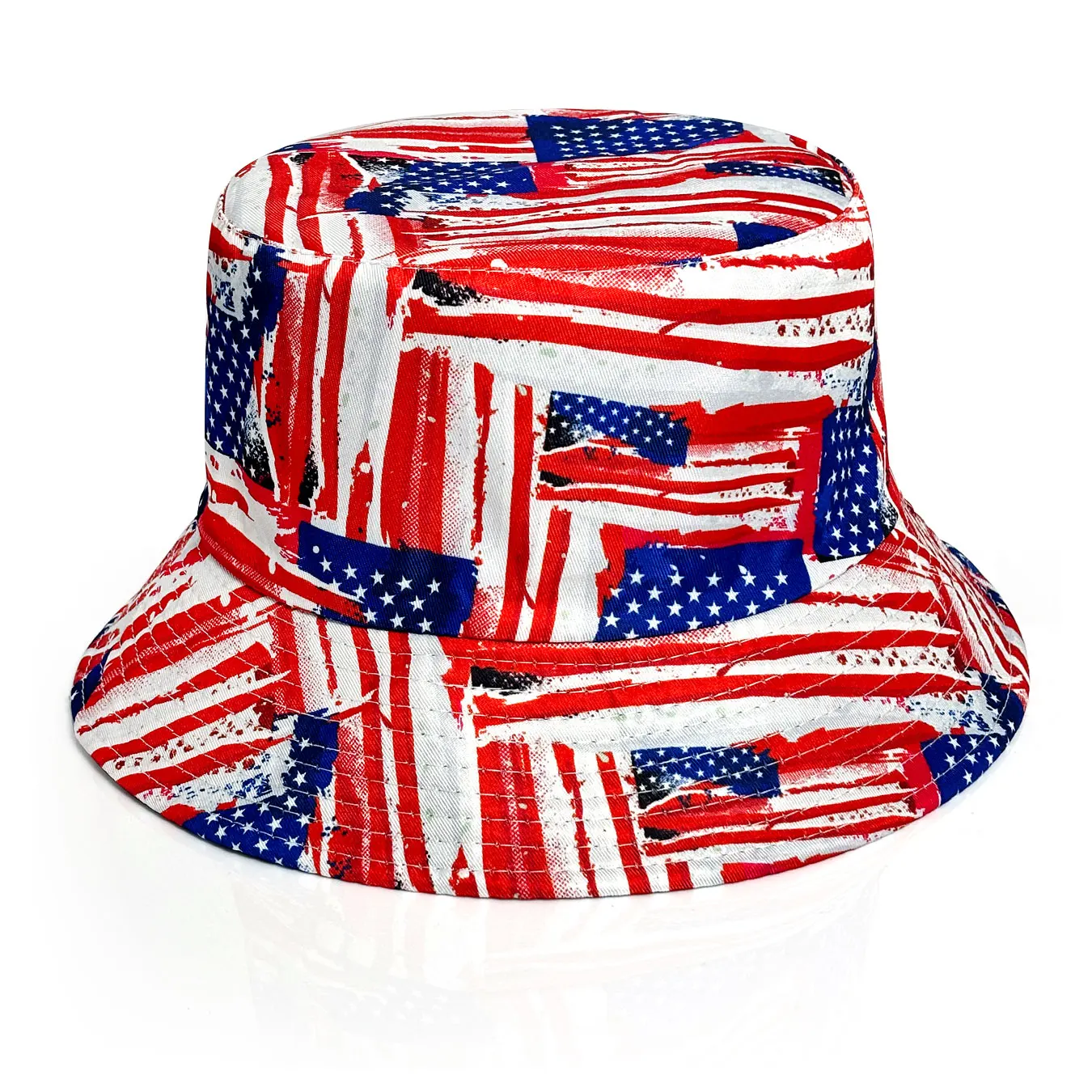 Fisherman's Hat with National Flag Print, Reversible Sun Hat with Stars and Stripes, Lightweight and Foldable, Suitable for All Seasons, Outdoor Sun Protection Bucket Hat, Perfect for Everyday Casual Wear