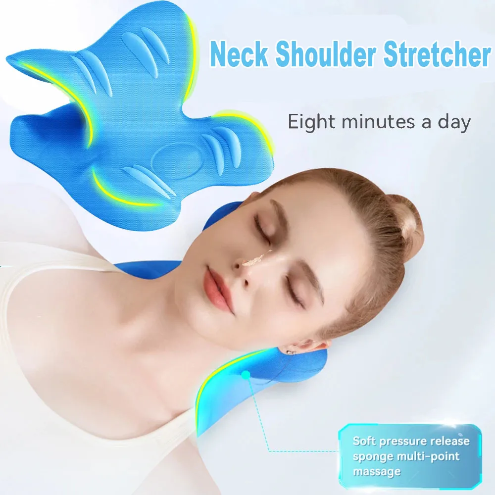 Neck Shoulder stretcher Cervical Chiropractic Traction Device Relaxation for Pain Spine Correction Neck Massage Pillow