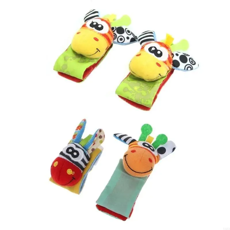 Y88D Animal infantil infantil garotos mão mão sinos meias pé chocates