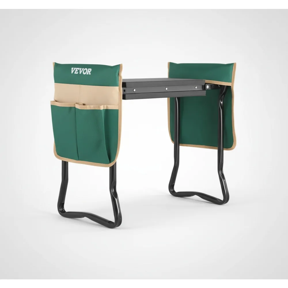 مقعد ركوع للحديقة قابل للطي مع وسادة EVA مقاس 8 بوصات، وحقائب أدوات شديدة التحمل، وتخفف آلام الظهر في الركبة للنساء المسنات