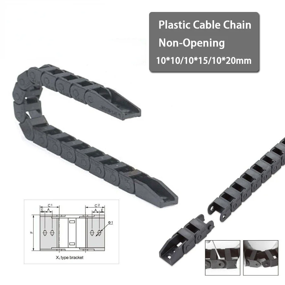 HAOJIAYI Plastic Cable Chain 10*10 10*15 10*20 mm 1M Non Snap-Open Plastic Towline Transmission Drag Chain Machine