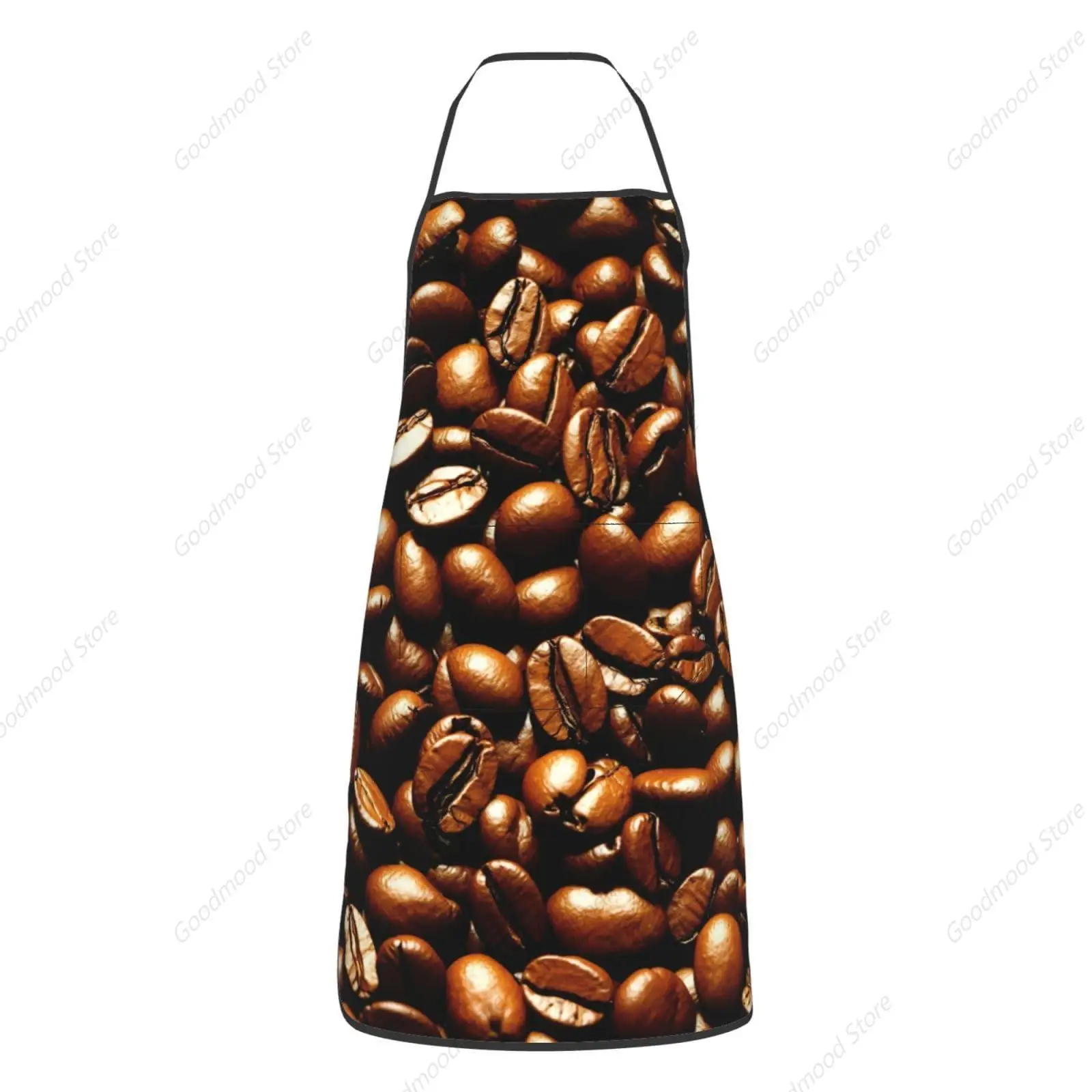 Funny Roasted Coffee Beans Print Kitchen Aprons Waitress Cooking Baking Gardening For Women Men With Pockets Apron