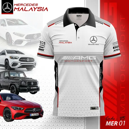 Imagen 2 del producto Mercedes Benz-Polo de verano para hombre, blanco, personalizado, a la moda, sencillo, fresco, transpirable, de secado rápido, deportivo, con cuello redondo