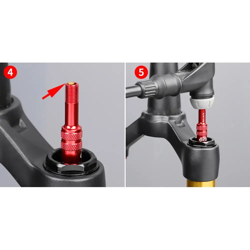 Alumínio Alloy Air Fork Válvula Inflável Adaptador Av Extensão Conversão Bocal Estrada Bicicleta Garfo Acessório