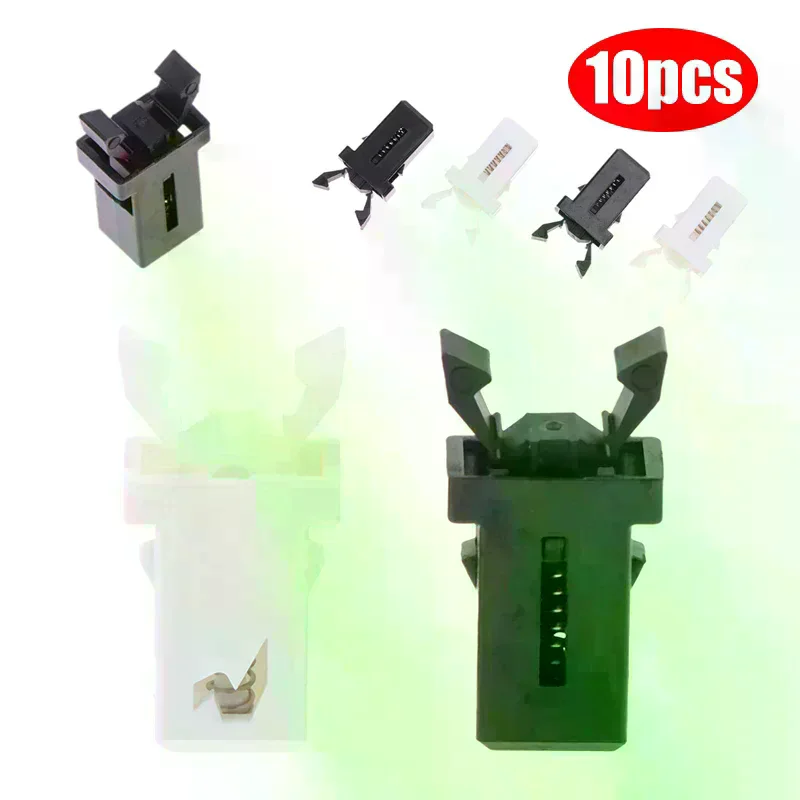 

10 шт./лот, мусорный бак, пластиковый замок, самоблокирующийся переключатель, сменная защелка, совместимая сенсорная крышка, защелка для мусора, черный, белый, ремонтный зажим