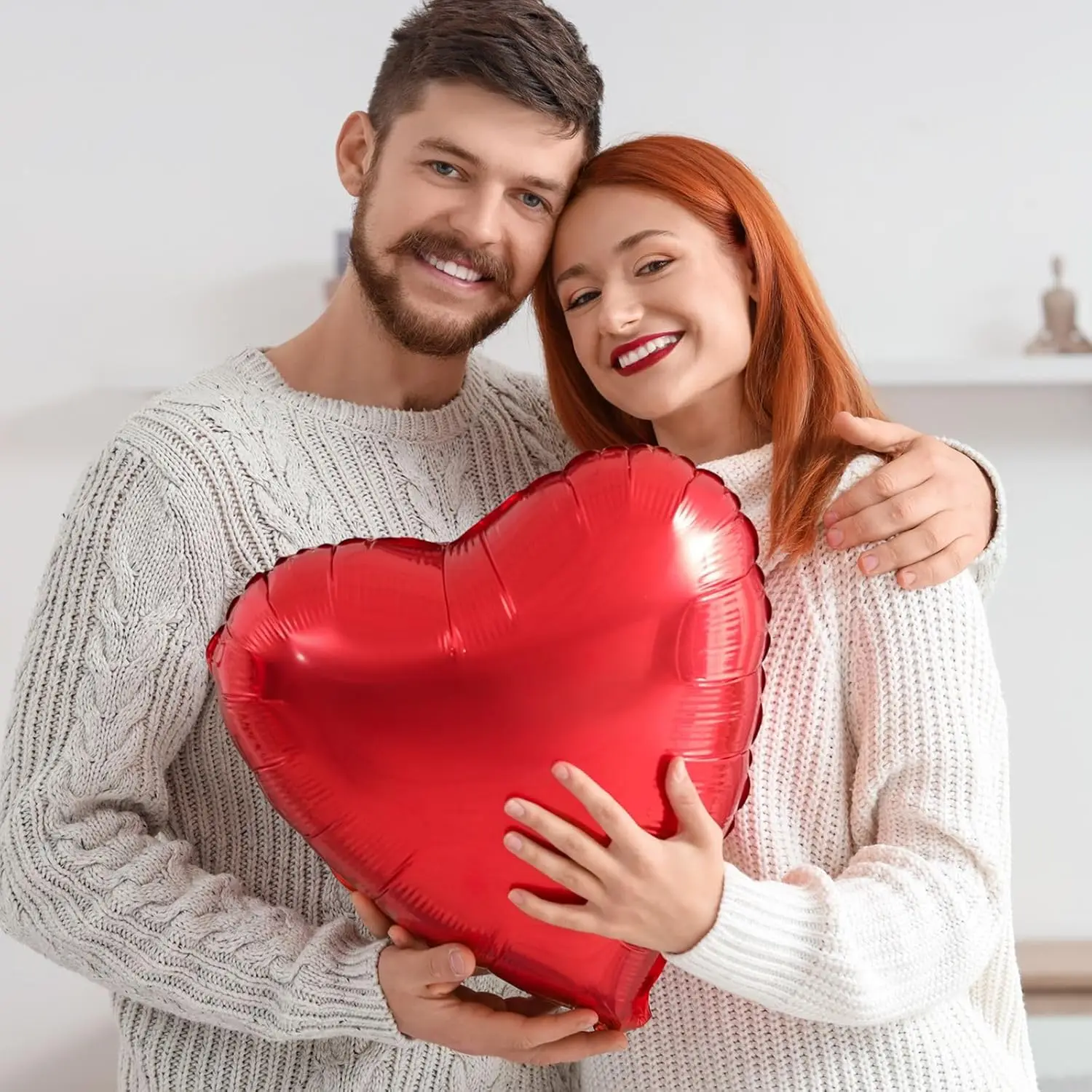 5-30 Stück 18 Zoll Große Herzförmige Rote Folienballons für Valentinstag, Hochzeit, Jubiläum, Verlobung und Dekoration – Detail 2