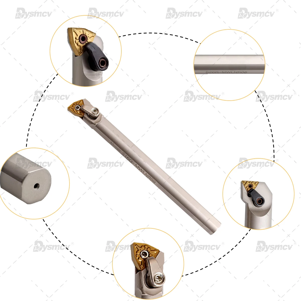 CNC Boring Inner Hole Shockproof And Seismic Resistant White Tools Bar S16Q-MWLNR08 S20R-MCLNR12 MTFNR MTUNR Lathe Cutter Arbor