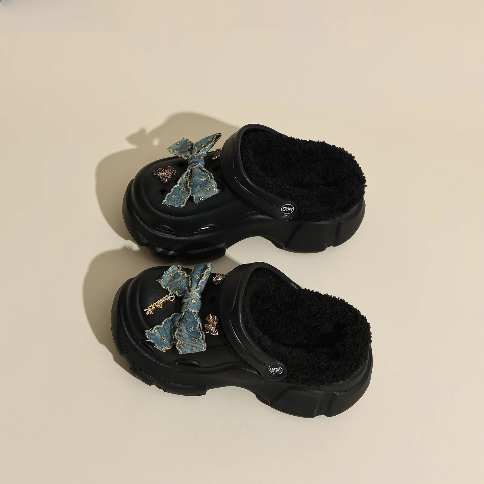 

Женские зимние тапочки FAD Z с мехом, на меху, съемные, хлопковые, удобные, повседневные