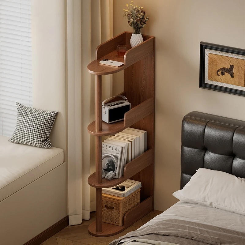 Solid wood bedside cabinet, bedside storage rack, home bedroom small alternative, narrow 15cm gap cabinet, storage cabinet side