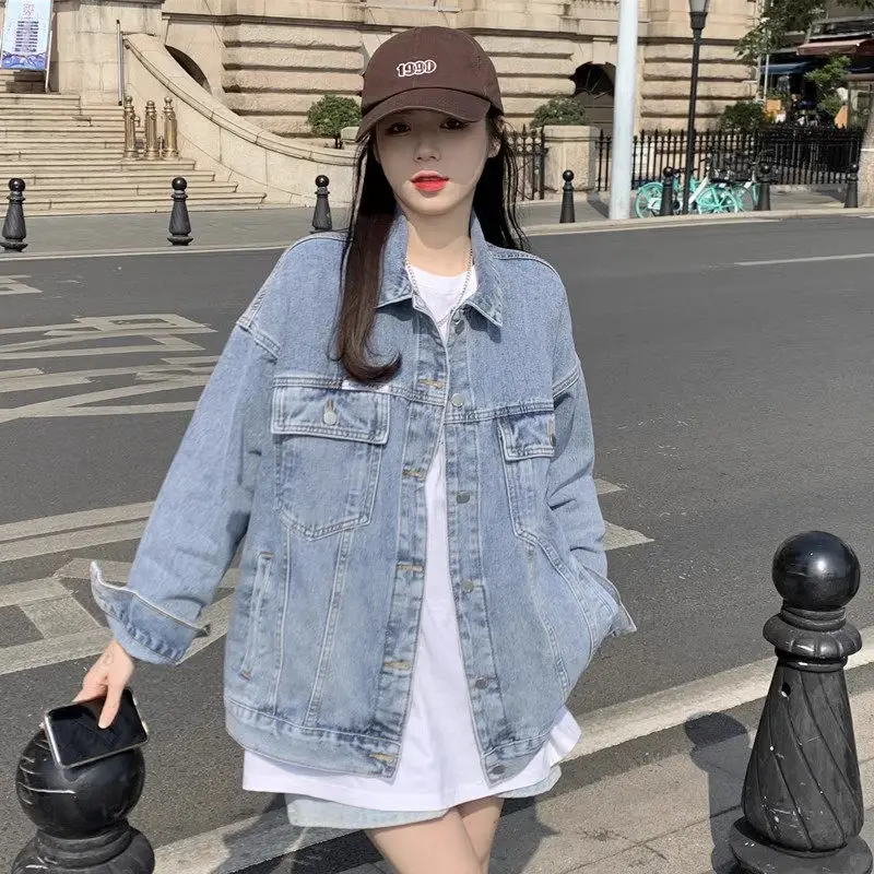 

Spring And Autumn Coat Women 2023 New Relaxed Denim Jacket Design Casual Loose Fashion Single Breasted Jeans Jaqueta Z2318