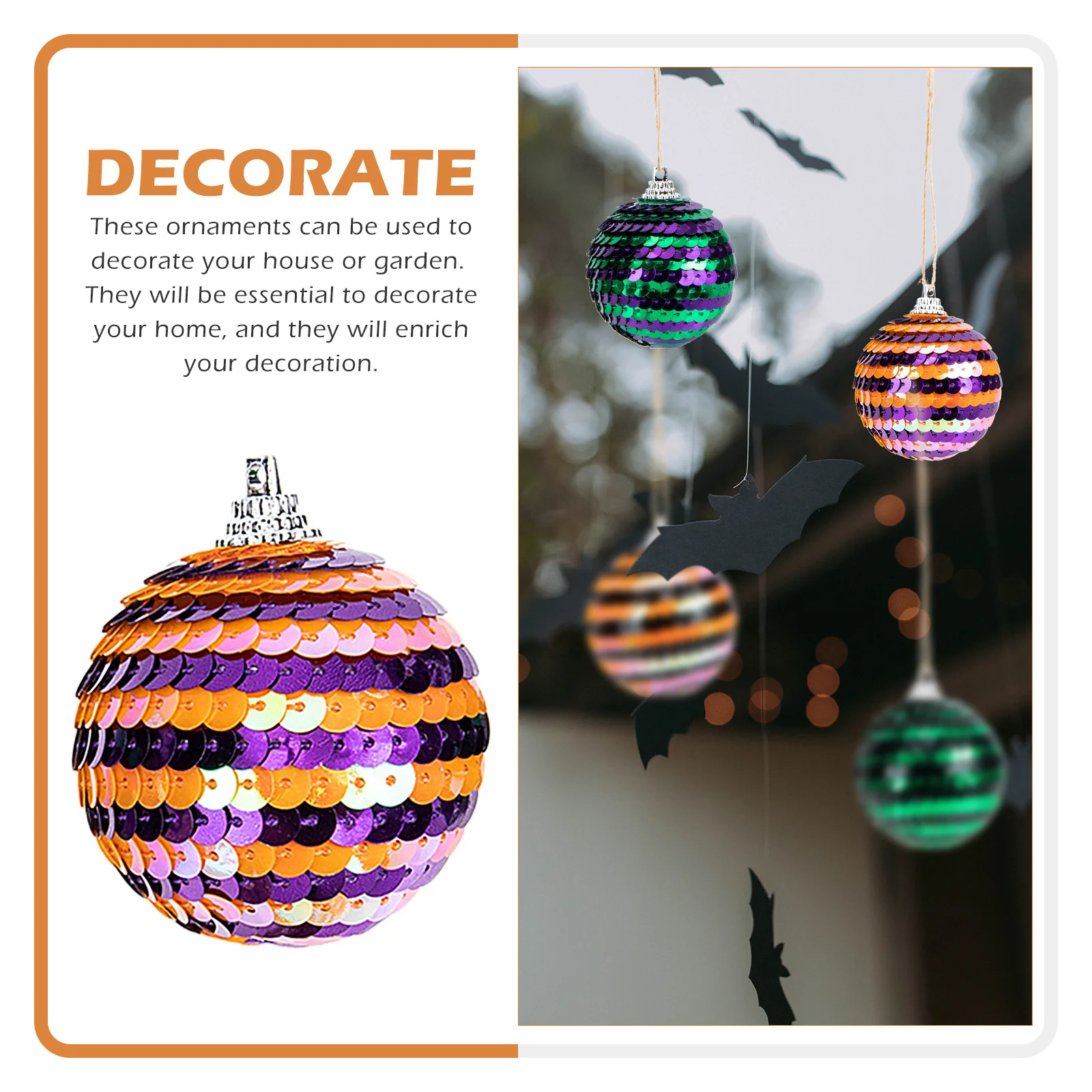 16 قطعة من المعلقات الكرات المزخرفة للهالوين لمحظات خاصة كرات معلقة حساسة المعلقات للهالوين