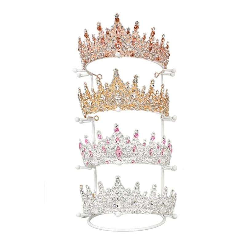 คริสตัล Headband ชั้นวางโลหะ Princess Stand Holder