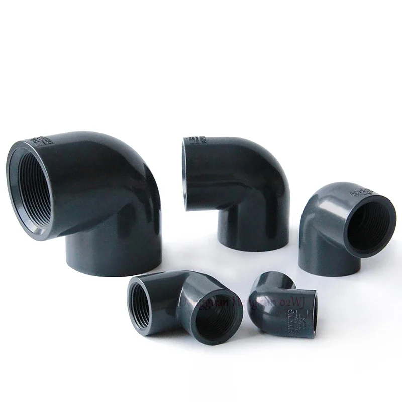 

20/25/32/40/50/63mm 90 Degree Elbow Connector 1/2" 3/4" 1" 1-1/4" 1-1/2" 2" BSP Single Female Thread Dark Grey PVC Pipe Fitting