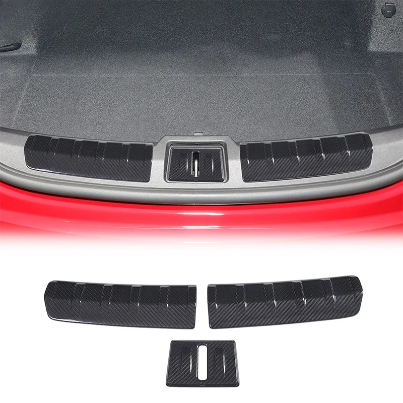 new For Porsche Taycan 2019-2025 Real Carbon Fiber Trunk Door Sill Protector Strip Cover Trim Sticker Car Accessories