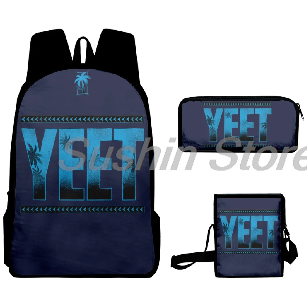 Jey uso yeet merch กระเป๋าเป้สะพายหลัง3ชิ้น/เซ็ตกระเป๋า Crossbody กระเป๋าผู้หญิงผู้ชายเดย์แพกลำลอง unisex กระเป๋าเดินทาง