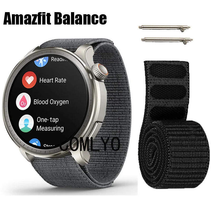 NEW For Amazfit Balance Strap Nylon Watch Band Hook&Look Soft Belt Watchband