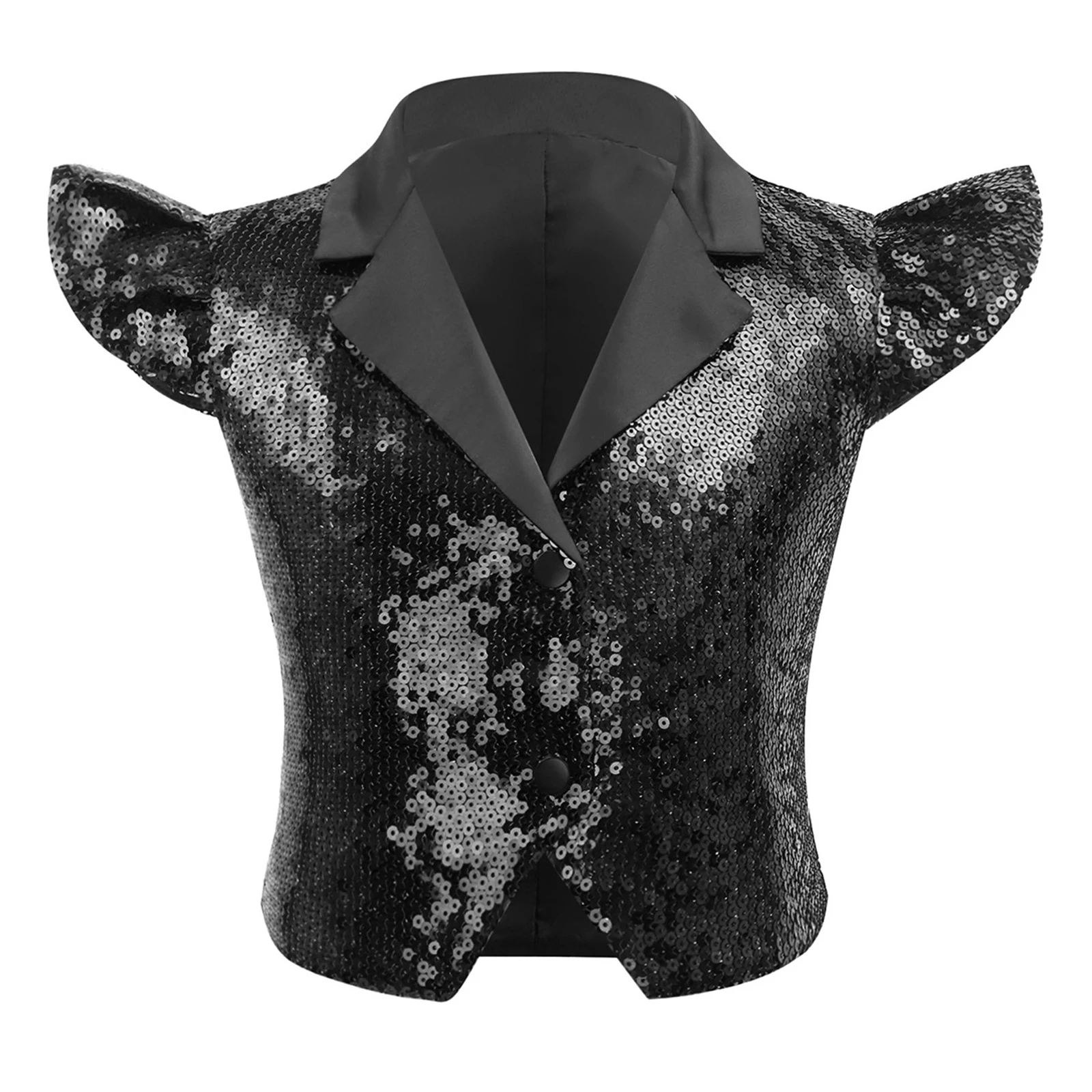 

Children Vests for Girls 70s Disco Costume Vests Tank Top Fashion Kids Sequined Sleeveless Jacket Birthday Party Waistcoat