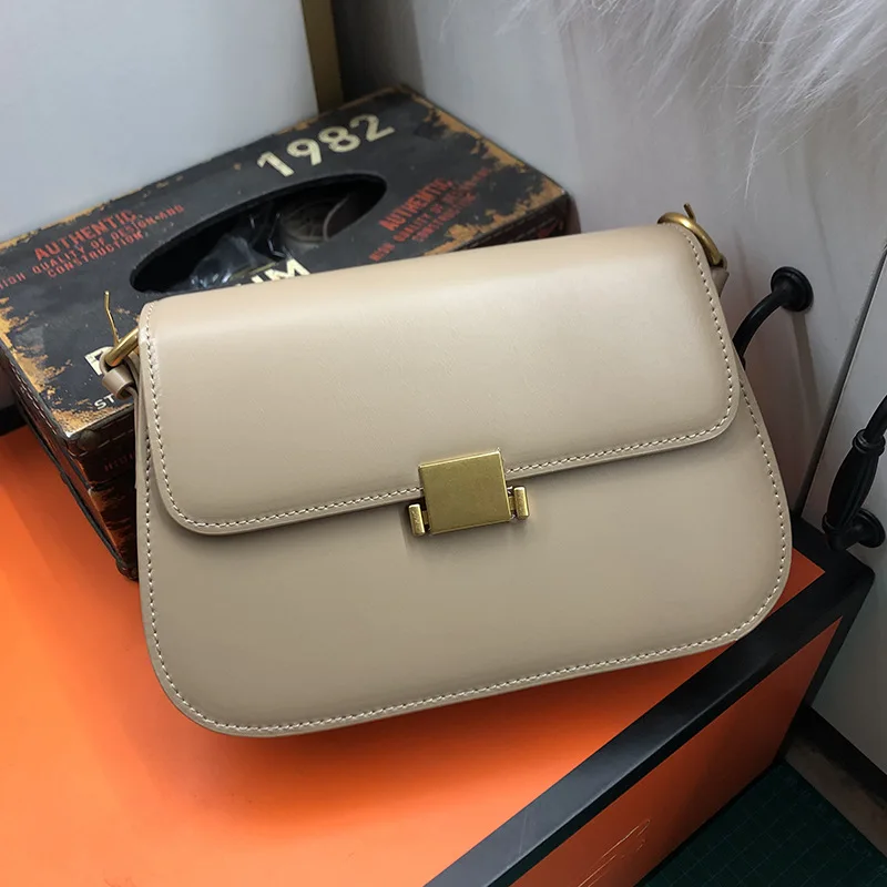 Women\'s Luxury Designer Fashion Cow Genuine Leather Square Handbag Brand Replica Messenger Box Tofu Shoulder Crossbody Small Bag