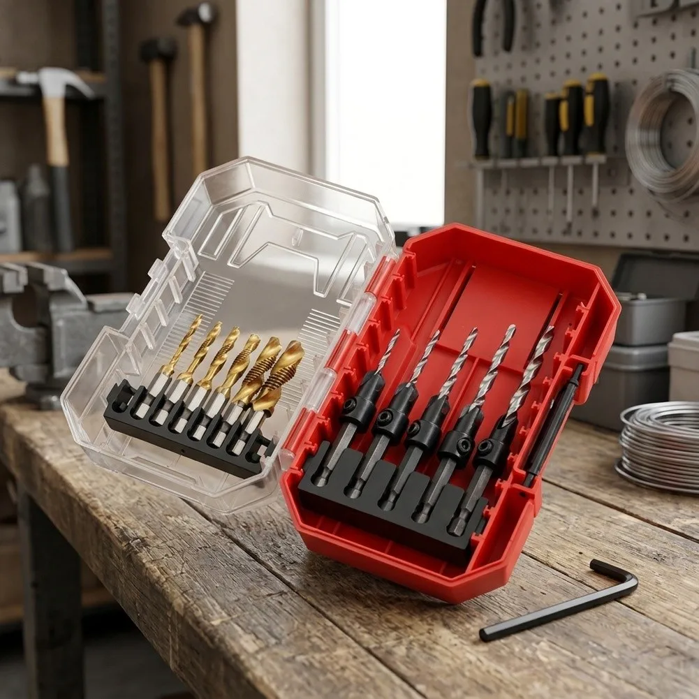 jeu-de-12-forets-a-fraiser-coniques-hss-6542-avec-butee-de-profondeur-reglable-pour-le-travail-du-bois-la-menuiserie-et-le-mobilier