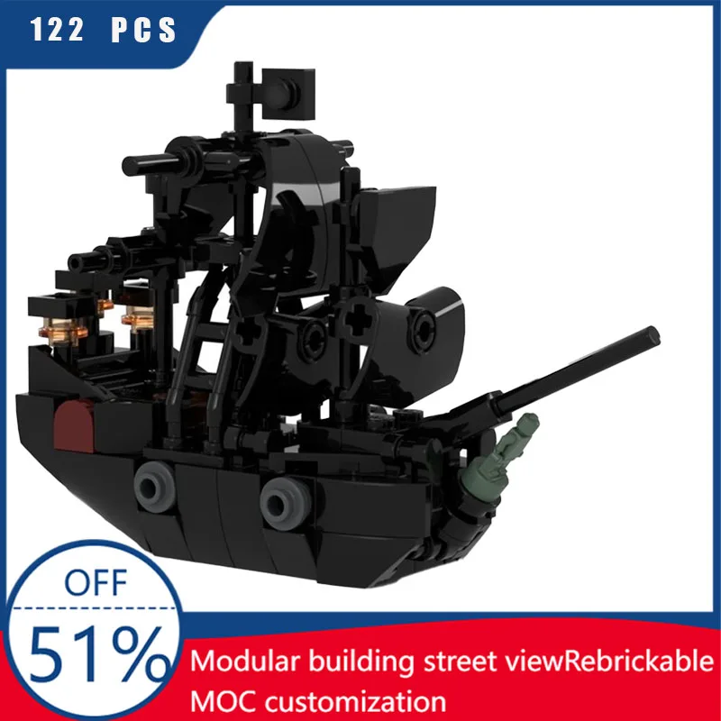 

122 шт. креативная черная парусная лодка, технический строительный блок, модель для взрослых, подростков, сборная игрушка-дисплей, подарок на Рождество и день рождения