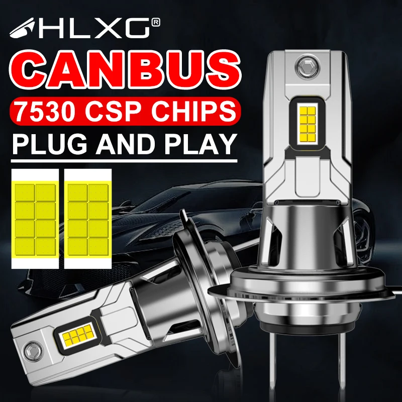 

HLXG H7 LED Headlight Bulb Mini Wireless 300W 6500K CSP H4 for Car Headlamp Auto Diode Lamps H7 Turbo Led 12V Automobile