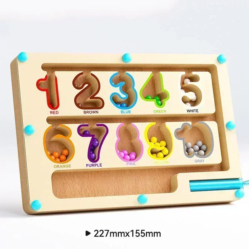 Puzzelbord voor vroeg onderwijs Magnetisch doolhofbord Kleursorteerspel Tellen Speelgoed Houten magneetpuzzels Educatief speelgoed Cadeau