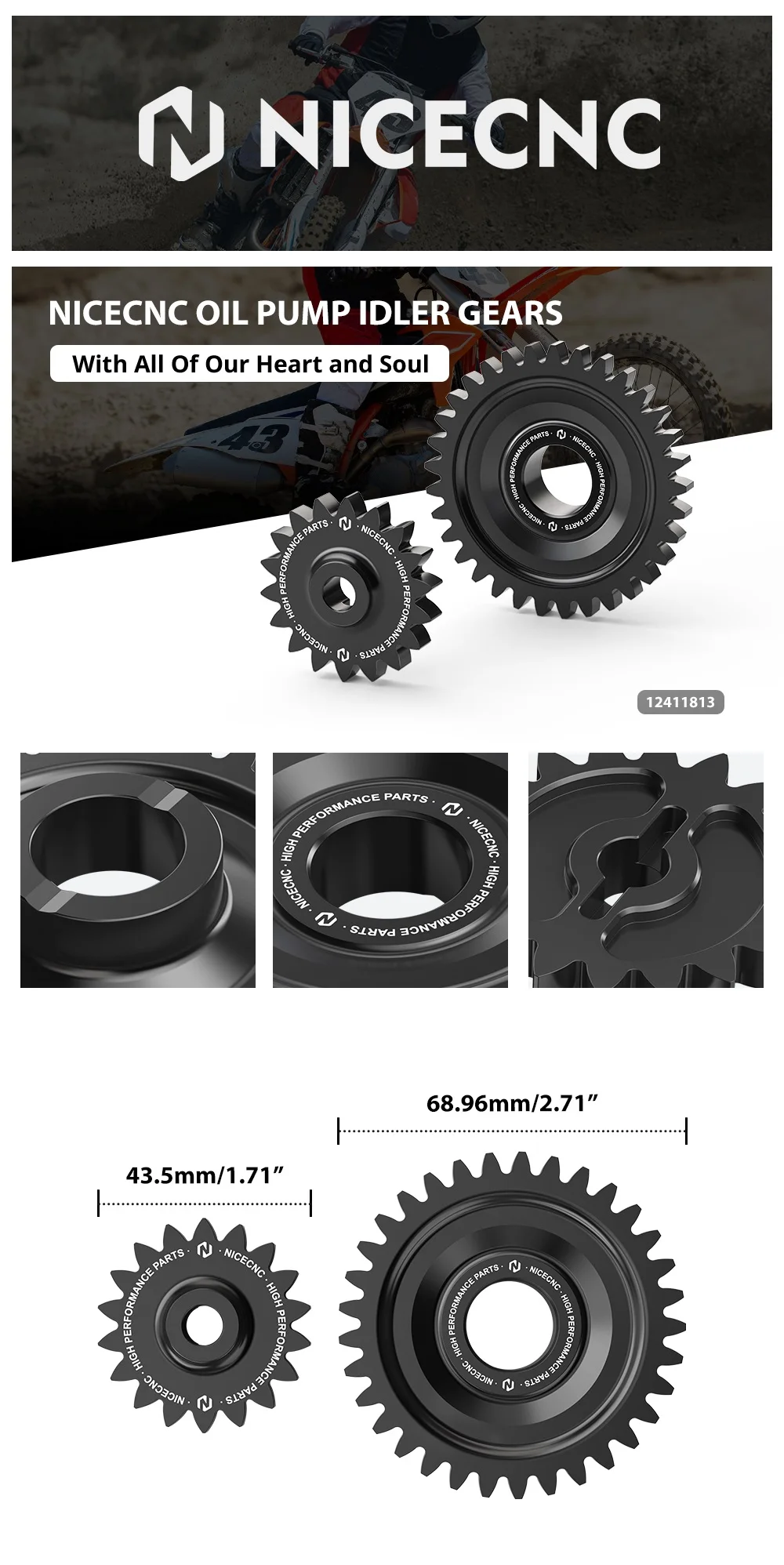 Für KTM EXC 450 F EXCF 500 2017-2023 SXF450 XC-F450 2016-2022 SMR450 XCF-W 450 XCFW 500 Ölpumpe Spannräder für Husqvarna – Detail 1