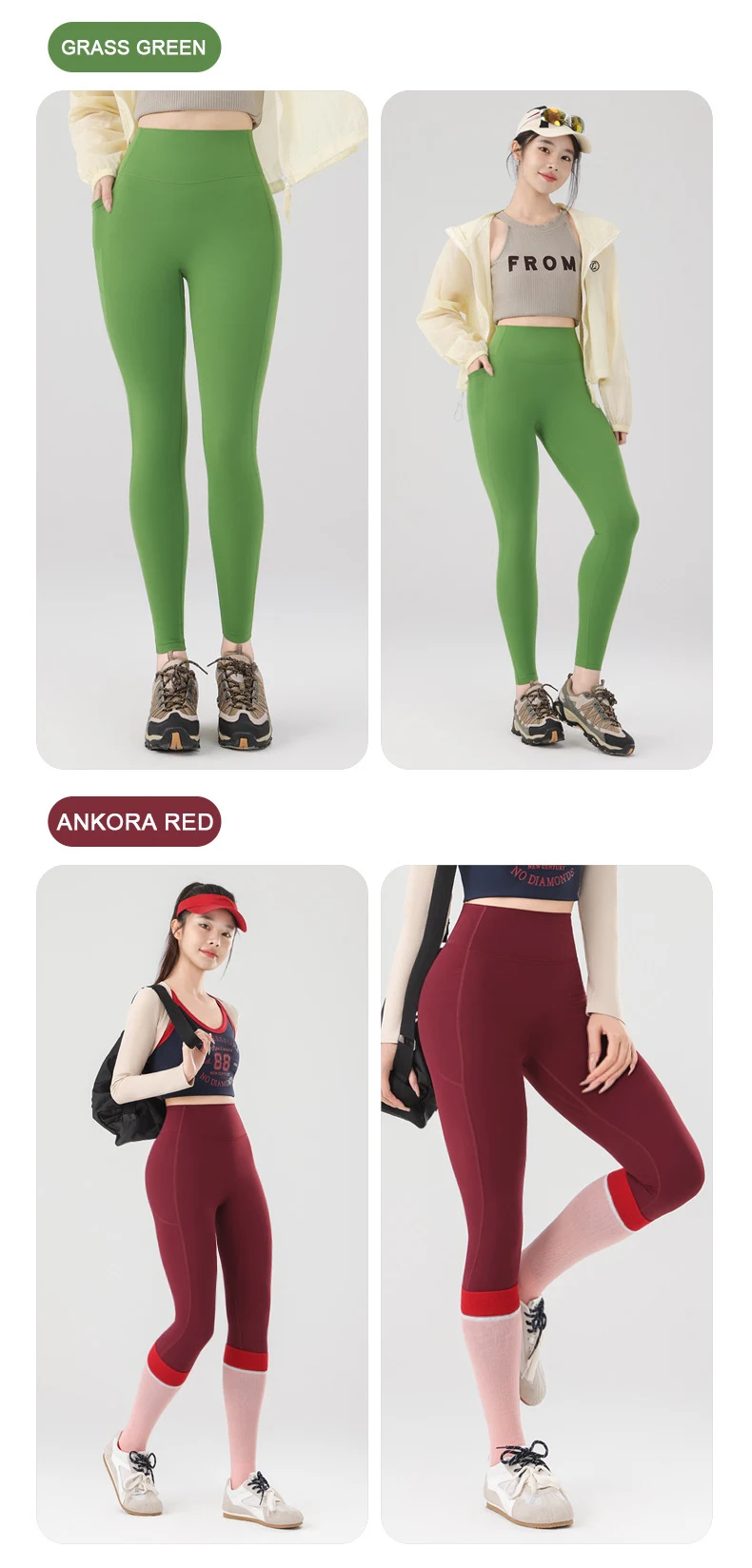 BIVIGAOS Spring Autumn Reflective Strip Side Pocket Yoga Leggings Women High Waist Hip Lift Sports Fitness Sharkskin Leggings