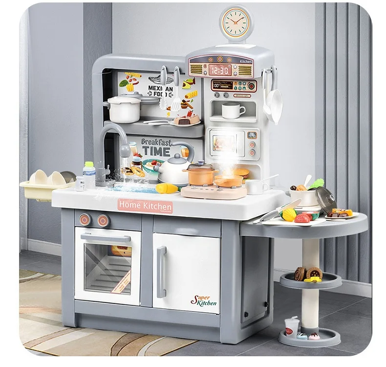 Children'S Extra Large 100cm Kitchen Set With Simulated Kitchenware Children'S Cooking Home Set