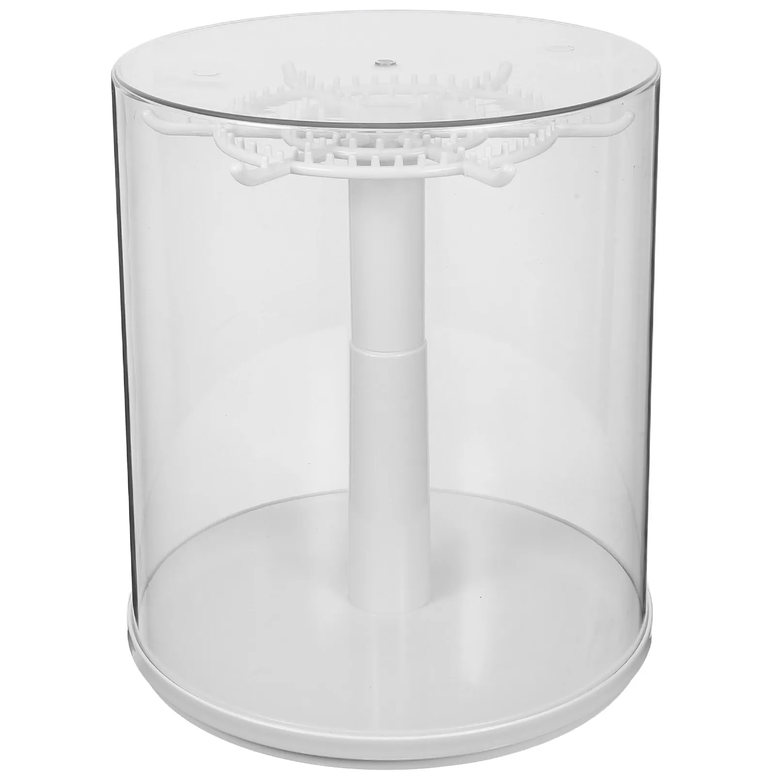 Rotating Clear Display Case Desktop Organizer Rotatable Base Storage Showcase for Miniature Collectibles Action Figure Display view 2