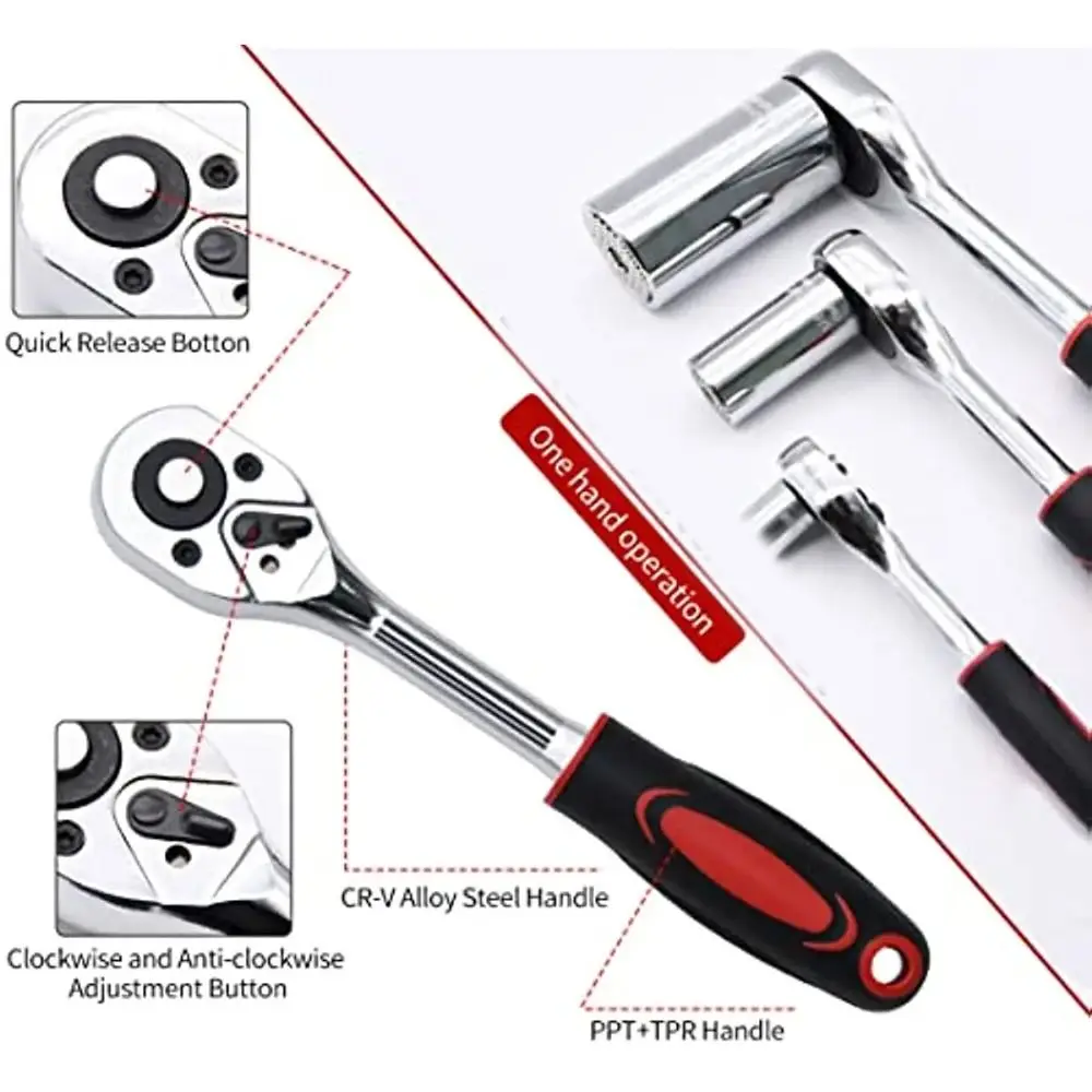 

Quick Ratchet Wrench Big Fly Small Fly Medium Fly 24 Tooth Ratchet Handle Wrench 1/4 3/8 1/2Inch Two-Way Ratchet Spanner