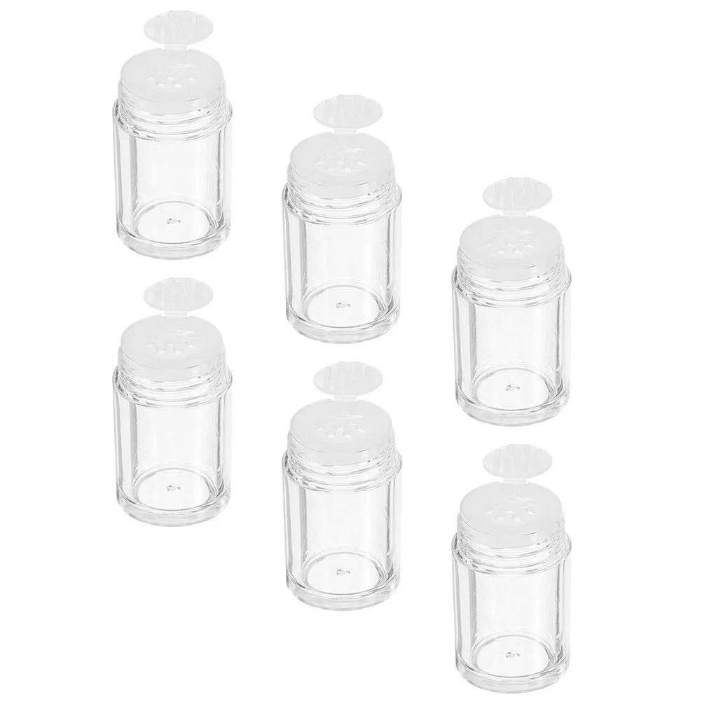 

6pcs 10ml Loose Powder Bottle Mini Travel Makeup Container Open-hole Dispenser Plastic Glitter Box Foundation Heat Powder
