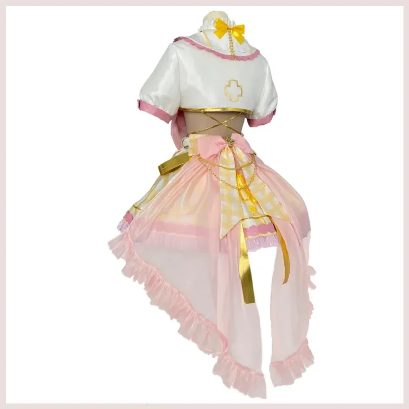 أنيمي الظاهري YouTuber VTuber Ace Taffy تأثيري حلي الوردي فستان الأميرة لوليتا تنورة امرأة مثير Kawaii حفلة عيد ميلاد البدلة؛