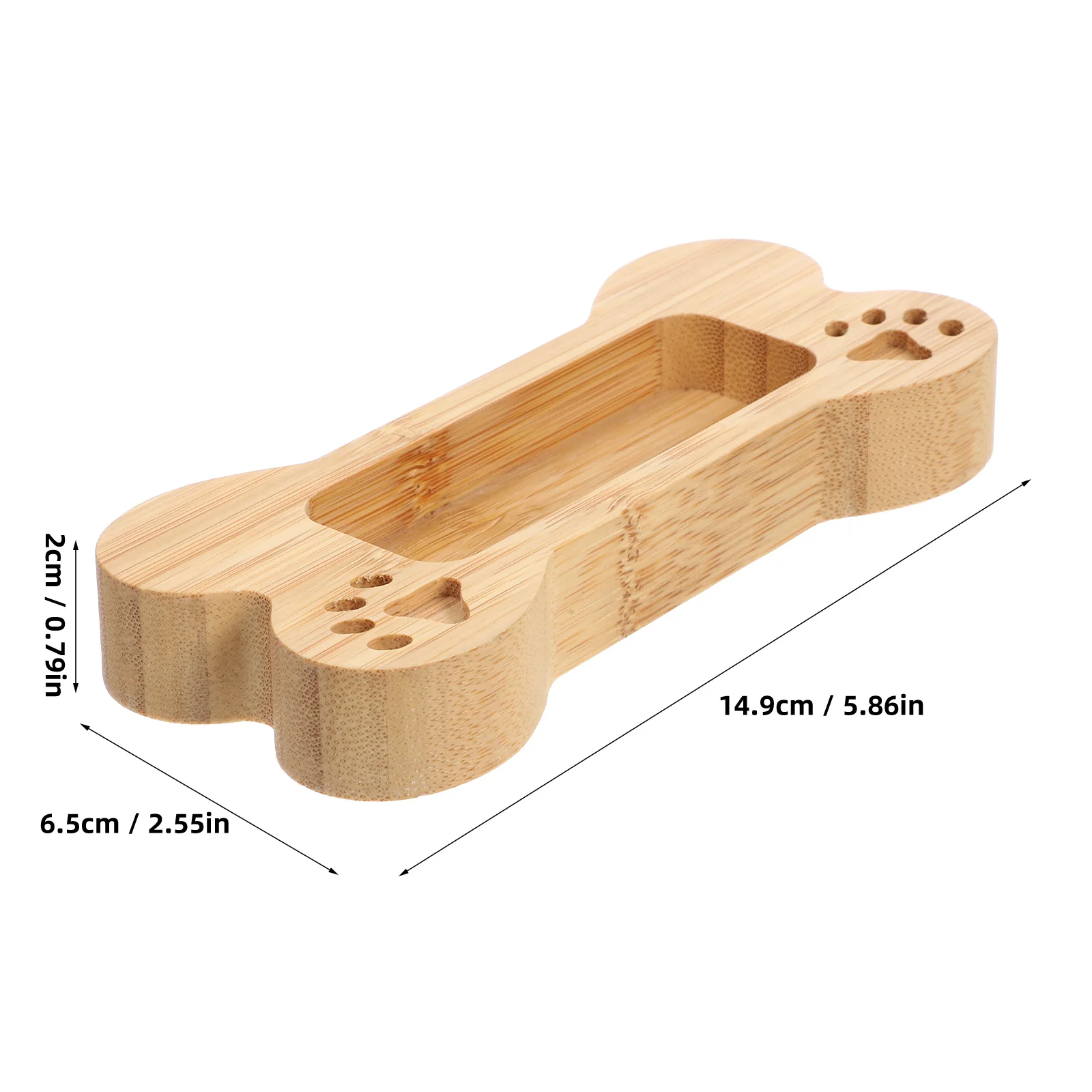 1개 창의적인 개뼈 모양 명함 홀더 대나무 카드 케이스 사무실용 만화 모양 명함 보관함 정리함
