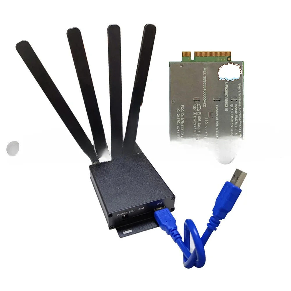 For EM7565 M.2 to USB3.0 4G Modem + wireless EM7565 4G LTE module CAT12 + antenna USB Dongle