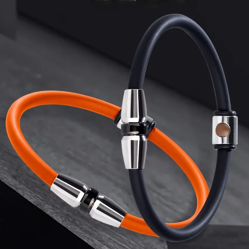 Fashion Anti-static Bracelets Negative Ion Silicone Wristband Male and Female Energy Magnetic Buckle Wrist Strap